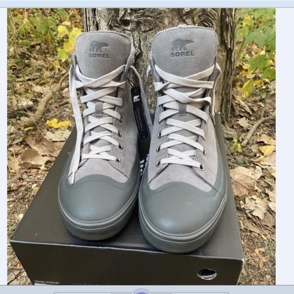 SOREL Mens Cheyanne Metro HI Wp Boot Sneaker Size 11 Gray Quarry New Fast Ship - Picture 3 of 6